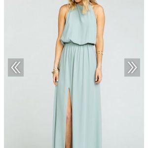 Silver Sage Crisp Heather Halter Dress